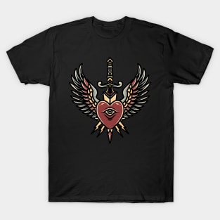 winged heart tattoo T-Shirt